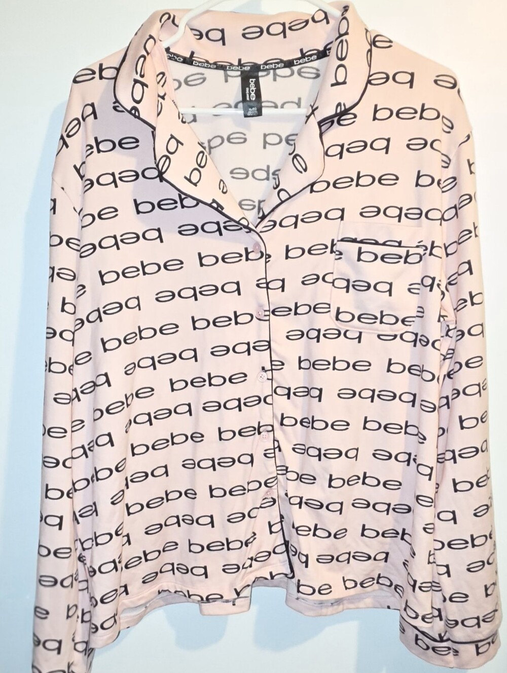 bebe Pink Logo Button-Front Sleeptop